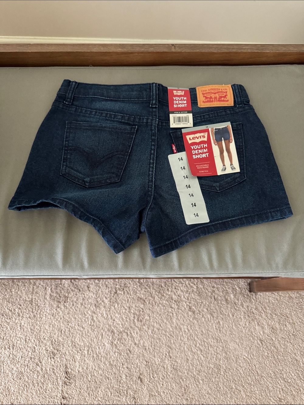 Levi's Youth Dark Indigo Denim Shorts